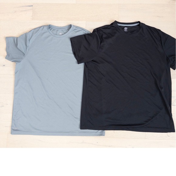 Athletic Works Mens Active T-Shirt Lot Size XL Black Gray Performance Workout - Picture 1 of 9